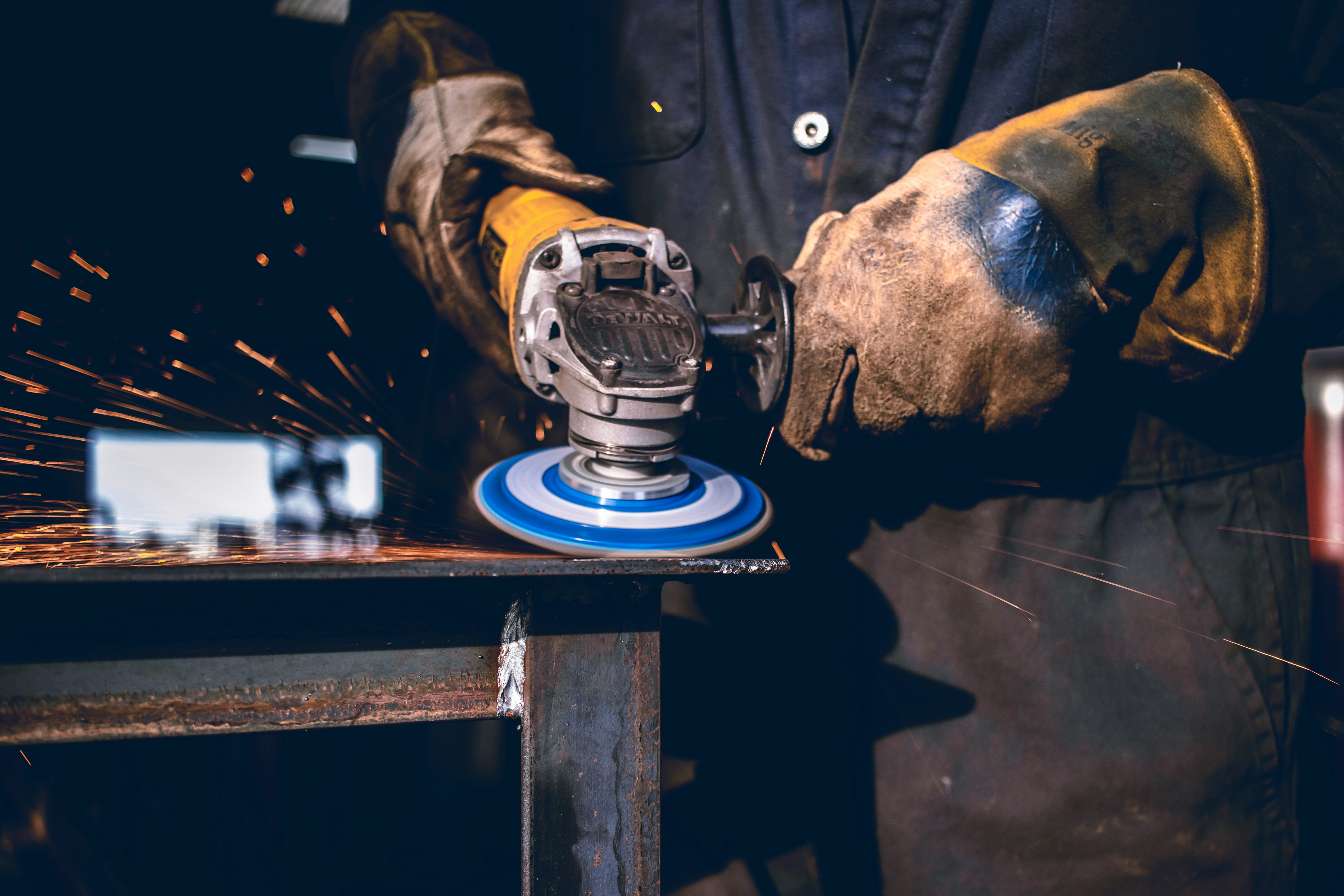 CUMI abrasives — angle grinder sparks